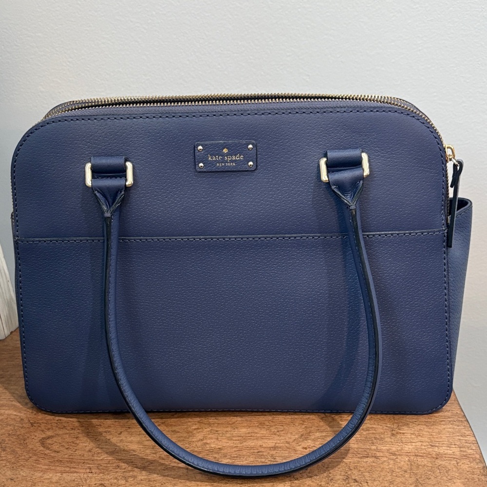 NEW Kate Spade Navy Leather Laptop Bag